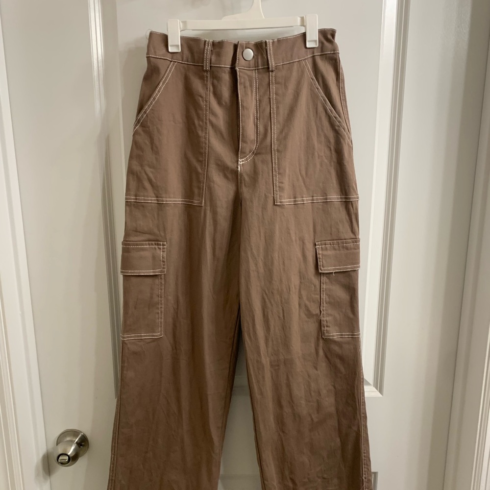 High Rise Rose Cargo Pants